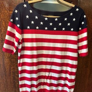 Talbots Red, White, and Blue Star Tee